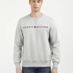 Tommy Hilfiger Grey Cotton Regular Fit Logo Printed Sweatshirts-33