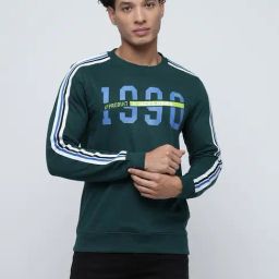Produkt By Jack & Jones Green Cotton Regular Fit Printed Sweatshirt-image-82