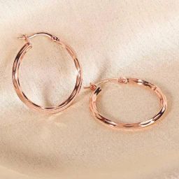 The Real Effect London The Opalia Rose Gold Plated Silver Hoop Earrings-image-89