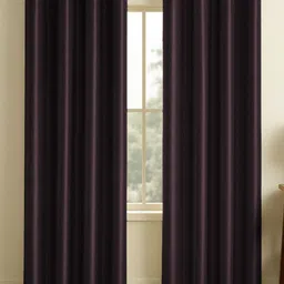LINENWALAS Happy Sleeping Burgundy Set of 2 Black Out Door Curtain-image-81