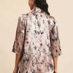 Qurvii Peach Printed Top image 2
