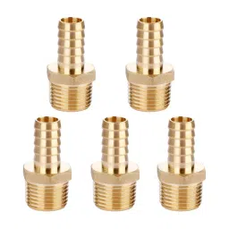 Generic 12.7 mm(1/2Inch)x12.7 mm(1/2Inch) Solid Brass Hose Fitting-Pack of 5-26