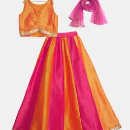 studiorasa Girls Orange Embellished Lehenga Set-picture-44