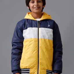 Under Fourteen Only Boys Navy Cotton Color Block Pattern Jacket-picture-9