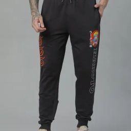 Free Authority Dark Grey Regular Fit Naruto Printed Joggers-image-19