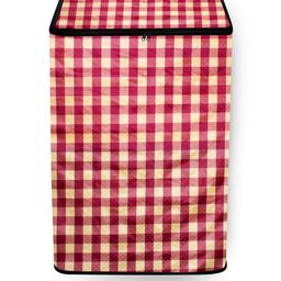 The Furnishing Tree Washing Machine Cover Plaid Pattern Maroon Compatible for Whirlpool 7.5 Kg Full-image-97