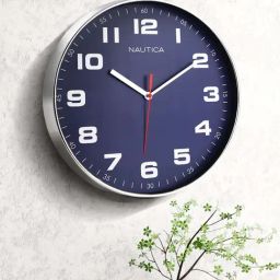 NAUTICA Navy & Silver Plastic Modern Wall Clock With Quartz Silent Sweep Technology-image-15