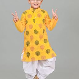 NFC CREATION Boys Floral Printed Regular Thread Work Kurta with Patiala image 1