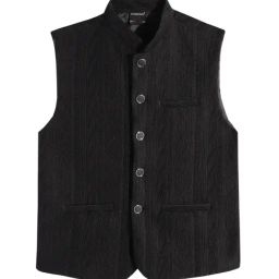 Charchit Boys Black Cotton Embroidered Jacket-image-54