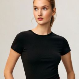 DressBerry Women Bio Finish Solid Round Neck Cotton Slim Fit T-shirt-image-28