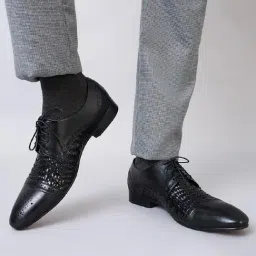 Imperio by Regal Men's Black Derby Shoes-image-83