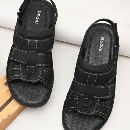 Regal Men's Black Back Strap Sandals-image-18