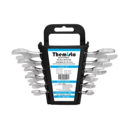 Themisto Double Open Ended Spanner set Chrome Vanadium Steel, Metal Silver, TH-T14 (Set of 6)-3