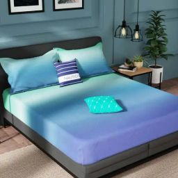 Nautica Northsail Blue & Green 150 TC Cotton King Bedsheet with 2 Pillow Covers-image-68