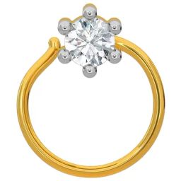 Kisna Diamond & Gold Jewellery 14k Gold & Diamond Sage Nosepin for Women-image-43