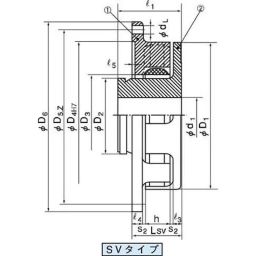 Mitsuboshi S Series SV Type Chan Coupling Overall Length 100 mm, Max Torque 4960 Nm, 2500 RPM, SV300St/Al-G80-image-69