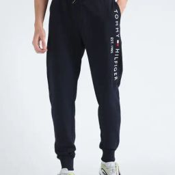 Tommy Hilfiger Navy Cotton Regular Fit Printed Joggers-picture-48