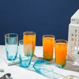 Luminarc Eiffel Sky Blue Highball Water & Juice Glass - Set of 6 (350 ml)-image-86