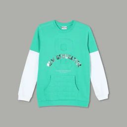 Fame Forever by Lifestyle Boys Green Cotton Printed Sweatshirt-image-79