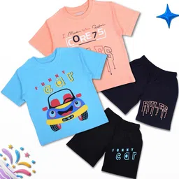 WORTON FASHION Kids Pack of 2 Cotton Printed T-shirt with Shorts-picture-8