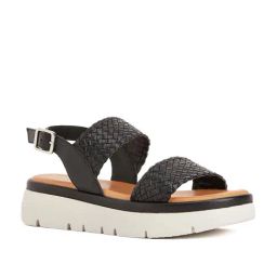 Peach Flores Women's Black Back Strap Wedges-17