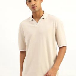 United Colors of Benetton Beige Cotton Textured T-Shirt-image-74
