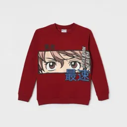 Fame Forever by Lifestyle Boys Maroon Graphic Sweatshirt-image-27