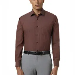 Van Heusen Brown Regular Fit Checks Shirt-image-95