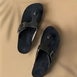 The White Pole Women's Black T-Strap Wedges-image-1