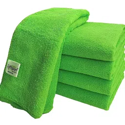 Softspun 40x40 cm 340 GSM Green Microfiber Cloth Pack of 5 Pcs-image-82