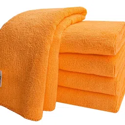 Softspun 40x40 cm 340 GSM Orange Microfiber Cloth Pack of 5 Pcs-image-32
