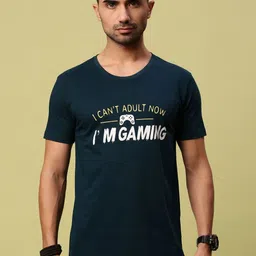 Urban Dog Men Typography Printed Round Neck Cotton T-shirt-image-73