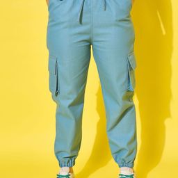 DIMPY GARMENTS Women Relaxed High-Rise Easy Wash Joggers Trousers-image-70