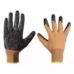 SSWW Polyester and Cotton Cut Resistant Gloves Brown & Black Color, Free Size, SSWW-13 (Pack of 15 Pair)-image-78