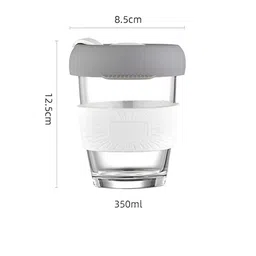 Baskety White & Grey Solid Glass Matte Mugs Set of Cups and Mugs image 4