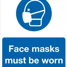 Color World Express 11.5X16.5 Inches Face Mask Must be Worn Laminated Sign  SS-17-43
