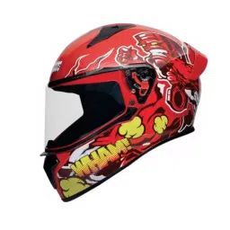 Studds N2 Red Medium (570 mm) Full Face Helmet, Thunder D10 Decor-image-53