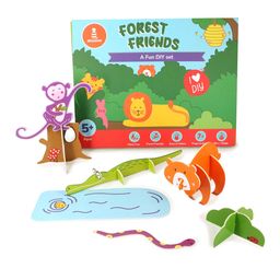 Shumee DIY Forest Friends 3D Activity Box - Multicolor (5-8 years) Comes with 5 Sheets with cut-outs,1 Sheet with a Double-Sided Background and a play Manual(30 pcs)-2