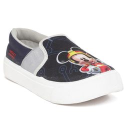 Toothless Slip On Style Mickey Mouse Graphic Canvas Casual Shoes - Navy-image-63