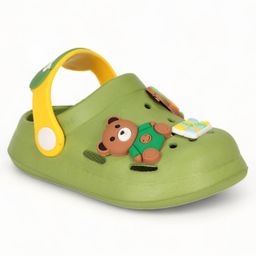 Lil Lollipop Bear  Applique Detailed Anti Slip Slingback Clogs -  Green-image-10