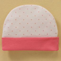Ben Benny Cotton Knit Cap Polka Dot Print Pink & White- Diameter 11 cm-picture-19