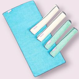 Mumma's Touch Organic Bamboo Baby Burp Cloth - Assorted (Aqua, Yellow, Green) - Pack of 5-picture-14