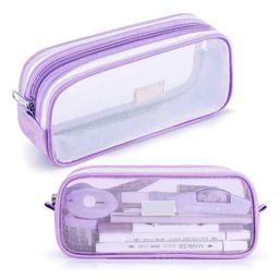 Bunie Transparent Pencil Pouch with Zipper Closure Pack of 1 - Purple-14