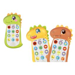 NEGOCIO High Quality Cartoon Cute Dinosaur Educational Mobile Toys Plastic Children Early Learning Musical Phone Toys With Light - PACK OF 1 - COLOR MAY VARY-27