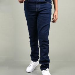 Knit N Knot Denim Solid Stretchable Jeans - Navy Blue-image-98