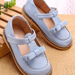 Babyoye Velcro Closure Solid Party Shoes - Light Blue-picture-31