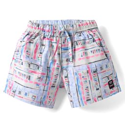 Enfance Core Abstract Printed Shorts - Blue-image-76