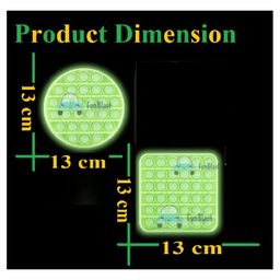 FunBlast Circle & Square Shaped Pop Bubble Stress Relieving Silicone Pop It Fidget Toy Pack Of 2 - Multicolor image 3