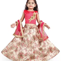 BAESD Girls Embroidered Tie and Dye Ready to Wear Lehenga & Blouse With Dupatta-picture-42