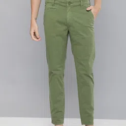 HERE&NOW Men Olive Green Chinos-image-36